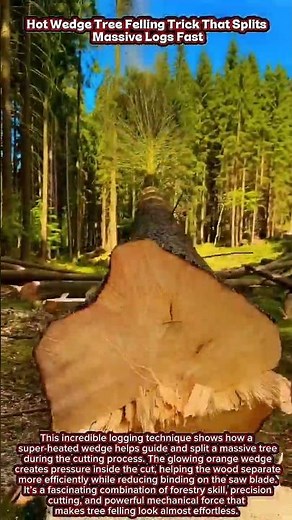 Hot Wedge Tree Felling Trick That Splits Massive Logs Fast #woodworking #wood #logging