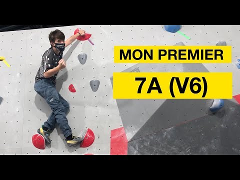 Je réussi à grimper mon PREMIER 7A (V6) à 12 ans