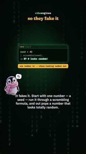Your computer CANNOT be random 🎲 (how PRNGs work, 40s) #Shorts