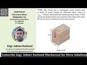 7-12 Transverse Shear | Mechanics of Materials RC Hibbeler |