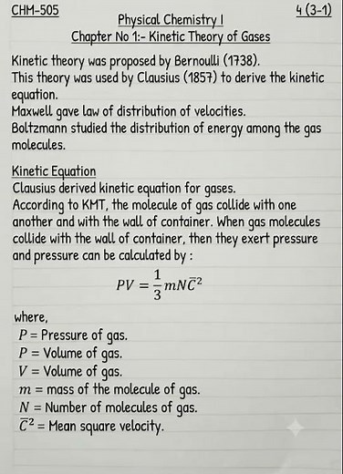 Kinetic Theory of Gases & Molecular Velocities | Physical Chemistry CHM-505 🧪