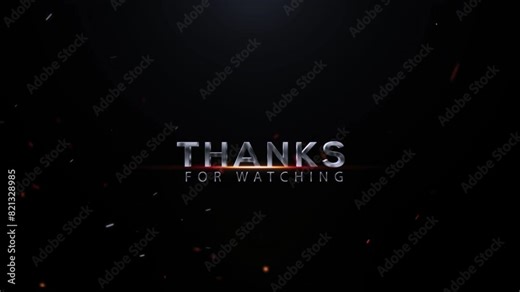 Thanks For Watching Text Animation, Thanks For Watching Videos, Thanks For Watching Animation Video, Cinematic Thanks For Watching Text Animation On Black Background, 3D Thanks For Watching Stock Video
