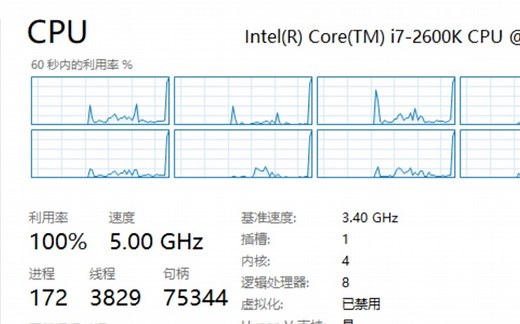 i7 2600k 超频至5.0g