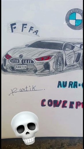 BMW concept car sketch 😈🥵🥵🥵🔥🥵🥵 #drawing #car