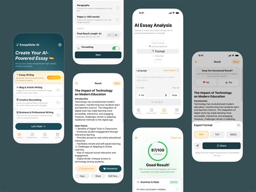 AI Essay Writer App Interface
