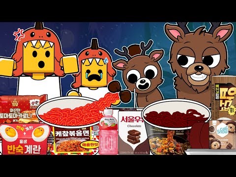Dino Kid VS The Deer (+Baby) Convenience Store MUKBANG | 99 Nights in the Forest Animation | MYMY
