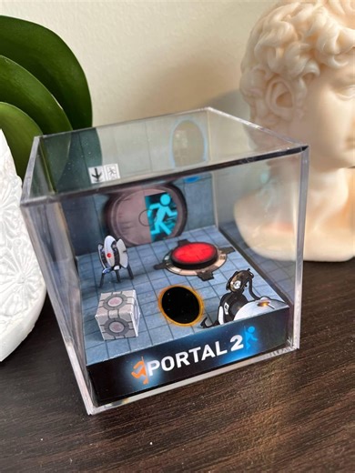 Portal 2 Diorama Cube | Handmade Video Game Art! - Etsy