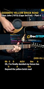 24K views · 311 reactions | Goodbye Yellow Brick Road - Elton John (1973) Easy Guitar Chords Tutorial with Lyrics Part 4 SHORTS REELS | Doc OTEP Studio | Facebook