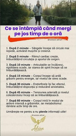 Cosa succede quando cammini per un'ora 🦵