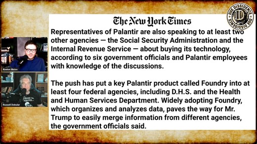 11 reactions | Trump Taps Palantir To Build CENTRALIZED DATABASE on...