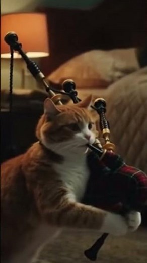 Cat Playing Bagpipes Drives Owner Crazy