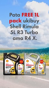 Offer moto moto! Fom16th June hadi 28th July, pata litre moja extra ukinunua 5L ya Shell Rimula R3 Turbo ama R4 X. Get yako leo na uokoe chapaa 😉 👉🏻 https://go.shell.com/3ZP3uKy T&Cs apply #ShellRimula #OkoaChapaaNaShellRimula #ShellKenya | Shell