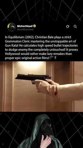 During the filming of Equilibrium (2002), Christian Bale invented the iconic gun fu