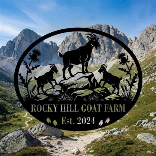 Personalized Goat Farm Metal Sign, Custom Ranch Name Goat Sign, Mountain Goat Farm Entrance Decor, Homestead Wall Art - Etsy