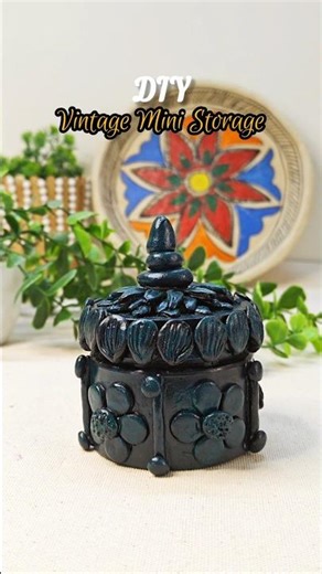 Mini Vintage Storage Box DIY | Waste Material Craft #shorts #viralshorts #craft #diy #vintage