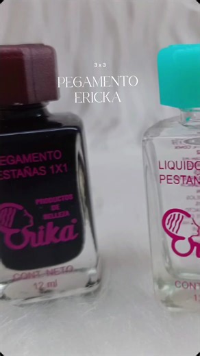 Pegamentos para pestañas 3x3 marca Ericka