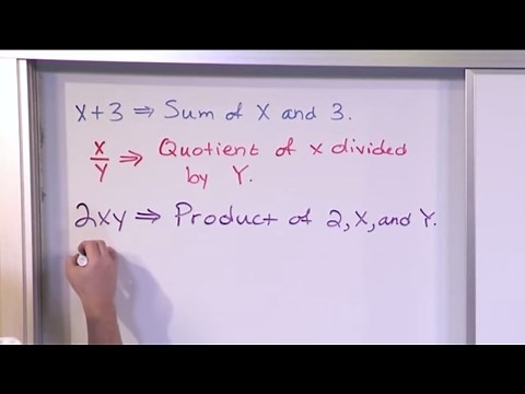 Lesson 6 - Algebraic Expressions (Algebra 1 Tutor)