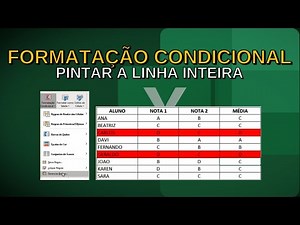 Formatação Condicional Pintando a Linha Inteira da Planilha no Excel