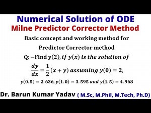 Milne Predictor Corrector Method |Numerical solution of ODE|Part21| #barunmaths