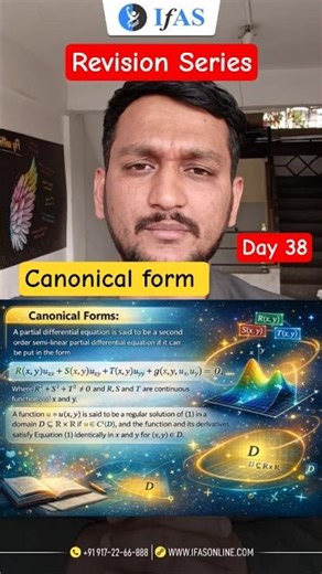 Canonical form | PDE | CSIR NET & GATE Maths | IFAS