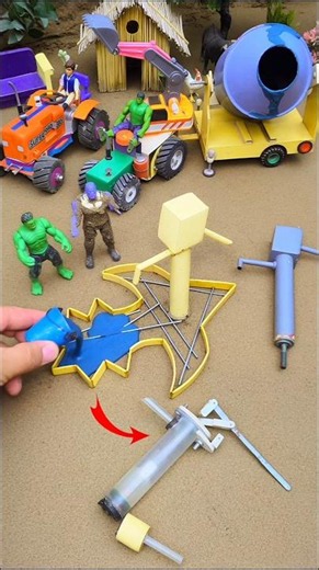 Mini water handpump science project with blue concrete mixer diytractor cowfarm No #578 #shorts #yt