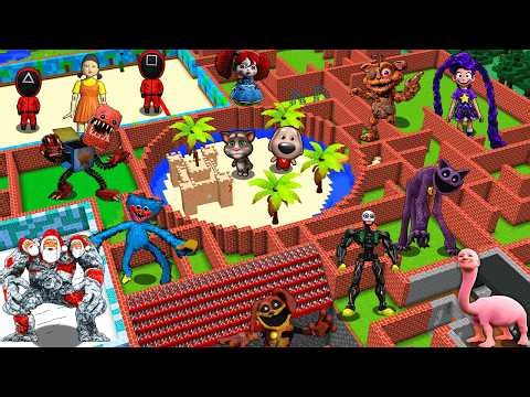 SURVIVAL in MAZE of Poppy Playtime Chapter 5 | Huggy Wuggy | Lilly | Prototype - Minecraft Animation