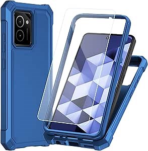 for HMD Vibe Case HMD Vibe TA-1590 Phone Case, with Screen Protector, Dual Layer Structure Protection, Shock-Absorbing Corners TPU Bumper, Heavy Duty Rugged Phone Cover Blue
