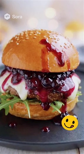 ハンバーガー🍔にブルーベリーソース🫐絶対あうよね？ #ブルーベリー観光農園 で提供してみたい