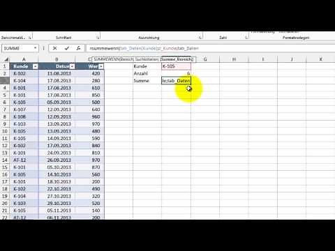 Excel # 351 - Intelligente Tabellen - Tabellennamen in Formeln - Teil 01