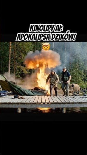 KINOLIPY AI: Apokalipsa Dzików na Biwaku! 🤯 #shorts