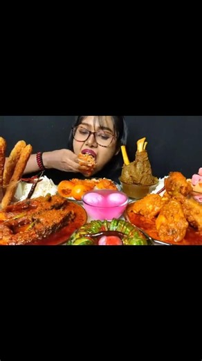 ASMR Eating Spicy Mutton Rogan Josh, Whole Chicken Curry, Poori Masala Big Bites ASMR Eating Mukbang