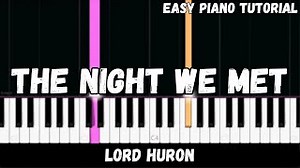 Lord Huron - The Night We Met (Easy Piano Tutorial) Chords - ChordU