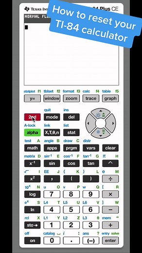 TI-84 Calculator Reset #math #mathhelp #mathhacks #calculaterchallenge #calcul #calculatorhacks #TI84