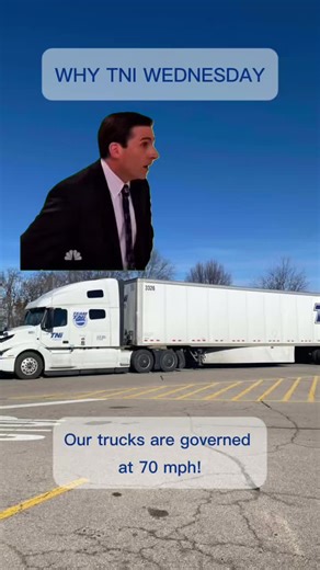 You heard that right! 😎 All TNi trucks are governed at 70 mph. Interested in driving with us? Give our recruiters a call at 866-378-5071! #WhyTNiWednesday #truckers #truckertok