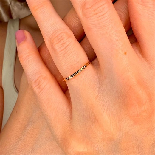 14k Gold Ring, Minimalist Wedding Ring for Women, Stackable Ring , Thin Stacking Ring Her, Dainty Gold Ring, Gift for Her, Christmas Gifts - Etsy