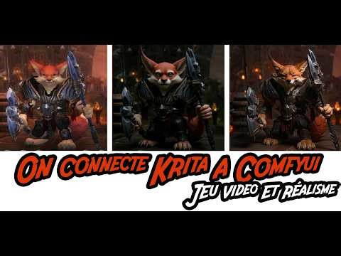 Comment connecter Krita à Comfyui, résultat Screenshot personnage de jeu vidéo en réaliste gratuit