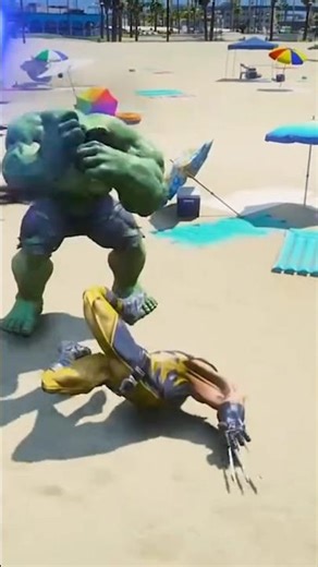 Hulk vs wolverine fight #shorts #ytshorts #hulk #wolverine