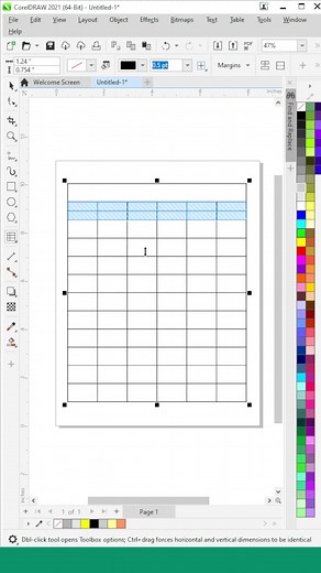How to use Table tool in CorelDraw #tutorial #shorts