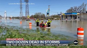 A disaster is unfolding in the Heartland after more than 150 reported tornadoes and more than 15 inches of rain in some spots. Two dozen people have died amid the severe weather outbreak. With rivers still rising across several states, Alex Perez reports. https://abcnews.link/ZpzHlRF | ABC World News Tonight with David Muir