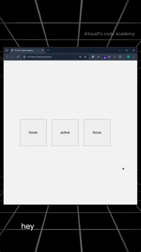 IMA_GLOBAL on Instagram: "Hover, active , focus effect in css #coding #csstricks"