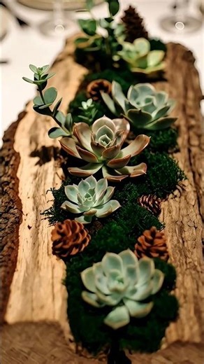 DIY Rustic Wood Slice Centerpiece | Succulent Decor Ideas