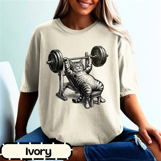 Funny Cat Workout T-shirts, Weightlifting Cat T-shirts, Gym Cat Shirts, Lifting Cats, Animal Fitness T-shirts, Weightlifting Animals - Etsy