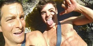 A Shirtless Zac Efron Goes Rappelling with Bear Grylls