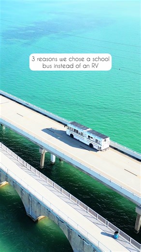 There are pros and cons to everything, but here are three of the biggest reasons we chose a skoolie 🚌 over an RV. We owned a travel trailer for five years, and when it came time to upgrade, we knew we wanted something we could drive. Here’s why we ultimately went with a skoolie 🚌: Customization. One of the biggest advantages of a skoolie is that you can truly make it your own. Having four bunk beds was a top priority for us, and we also love having a full size washer and dryer, farmhouse sink,