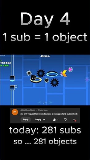 1 sub = 1 object (DAY 4) #geometrydash #gd #shorts #fyp