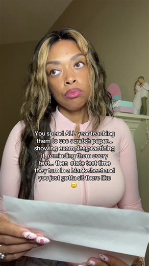When you’ve modeled scratch paper all year long… and on the state test they turn in a blank one and you just have to stare into the void. 😭#teacher#teacherhumor #statetest #teachersoftiktok