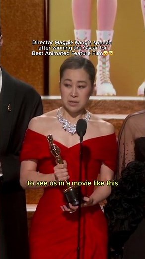 Maggie Kang delivers one of the most emotional acceptance speeches of the night at the 98th Oscars🥺