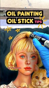 Oil painting & Oil Stick tips!! #oilpainting #oilstick #illustration #arttips
