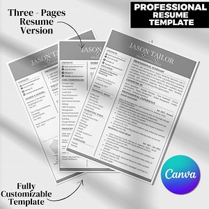 Executive Resume Templates, Professional Resume Template, Office Admin, Marketing, Professional Resume Cover Letter, Canva Editable - Etsy Canada