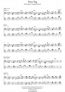 Price Tag - Original Version (Intermediate Level) (B.o.B) - Bass Tabs